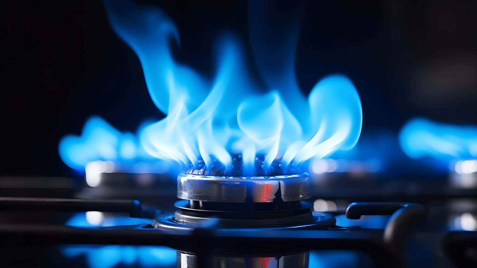 A gáz kék lángja természetes és tökéletes égést jelez.